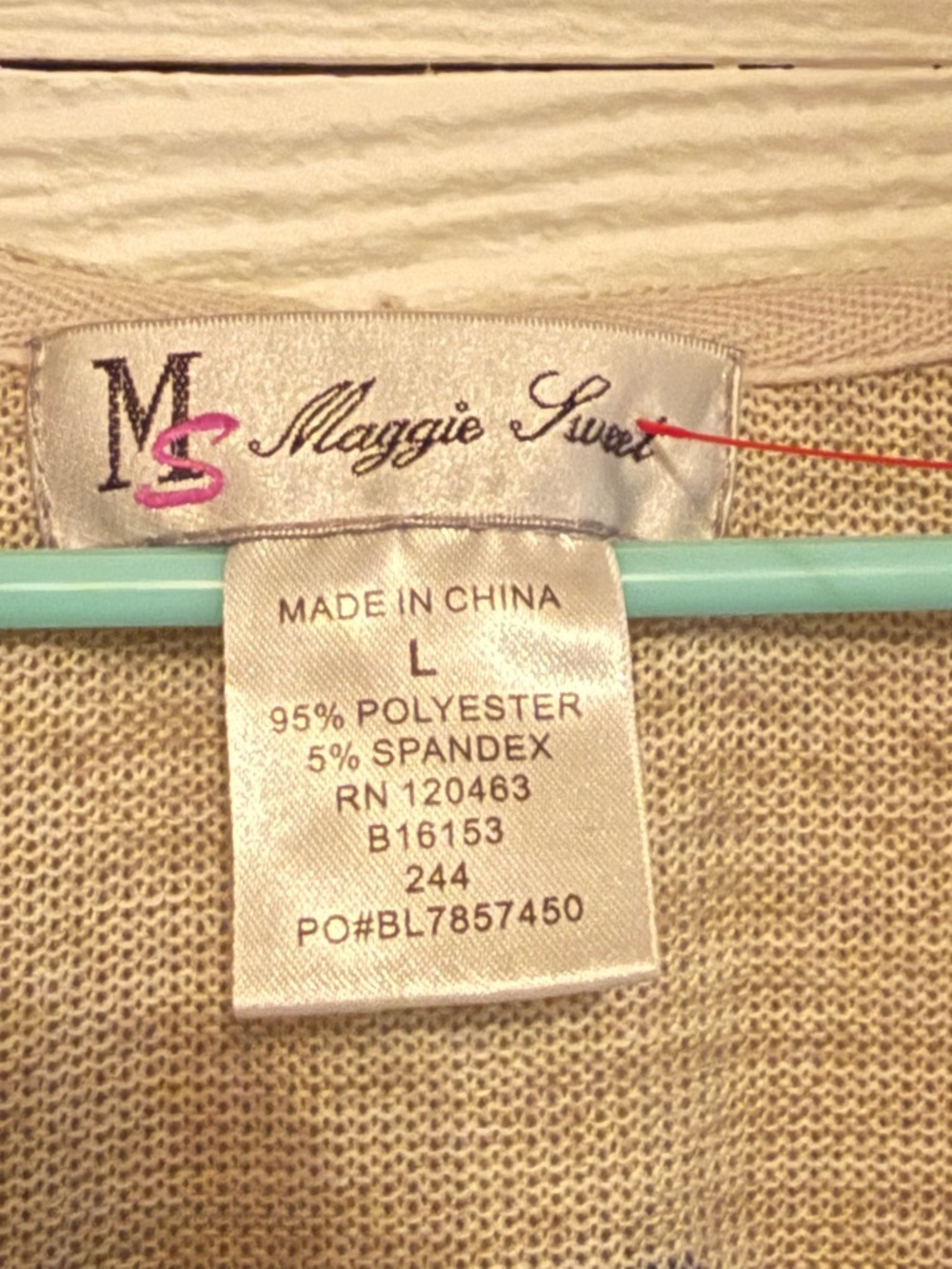 Aztec Print Open Front Cardigan Hooded Women Top - Beige and Blue Relaxed - Picture 3 of 4